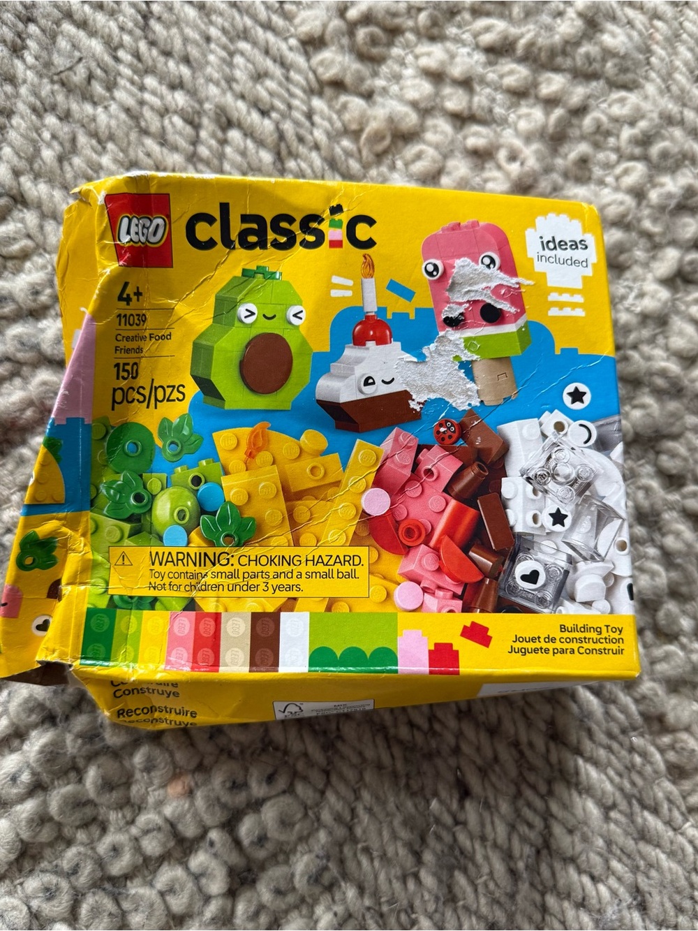 Lego Classic Building Set creative food friends 150 pieces 4+years box damage